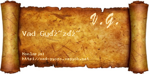 Vad Győző névjegykártya